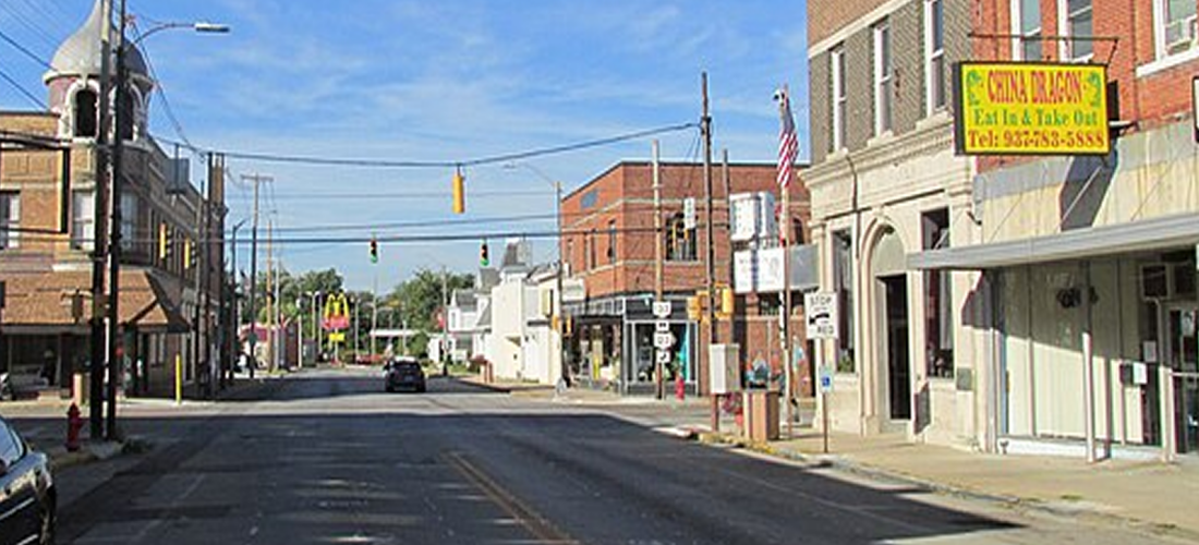 Street view of town of Blanchester